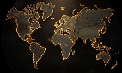 Golden World Map