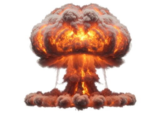 Isolated Enormous Atomic Explosion Mushroom Cloud