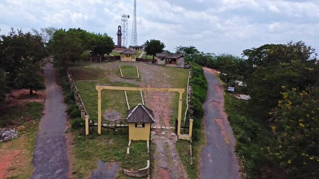 Jib down of the entrance of the Bowers Tower touristic attraction in Ibadan, Nigeria