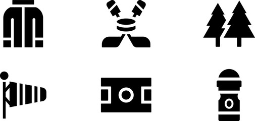 Modern Rounded Filled Winter Sport Icon Set