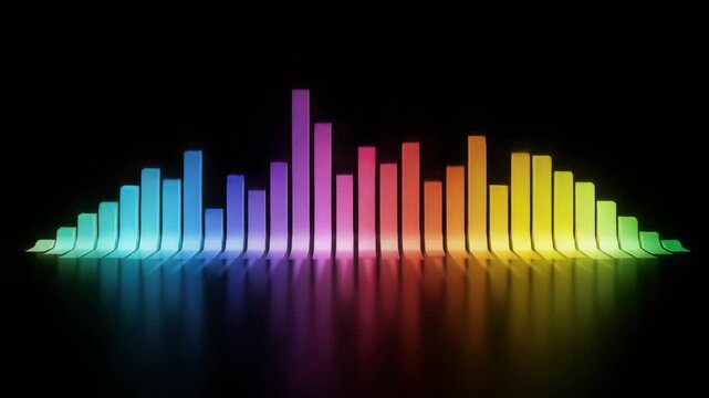 Rainbow Soundwave Abstract Art: Vibrant Colorful Music Visualization