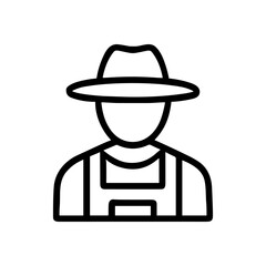 Farmer icon overalls and hat icon illustration element