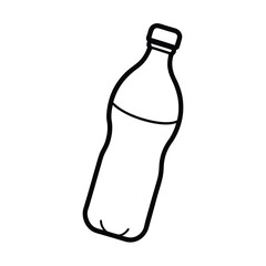 Bottled Water Beverage Outline for Design Line Art Vector illustration