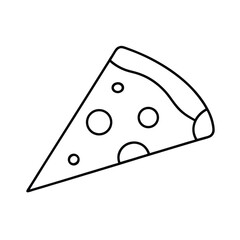 Cheese Pizza Slice Minimal Drawing Line Art Vector illustration
