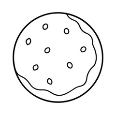 Chocolate Chip Cookie Sweet Dessert Sketch Line Art Vector illustration