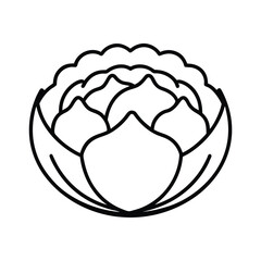 Coleslaw Cabbage Side Dish Sketch Art Line Art Vector illustration
