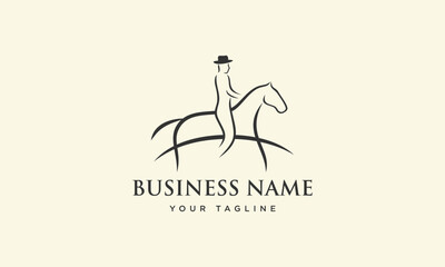 Rider on Horse Abstract Logo.