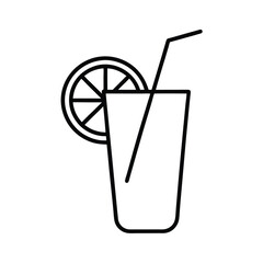 Lemonade Citrus Drink Hand Drawn Style Line Art Vector illustration
