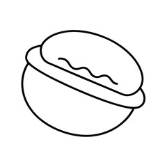 Meatball Sub Sandwich Deli Food Drawing Line Art Vector illustration
