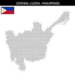 Obraz premium Small square dotted map of central-luzon in Philippines