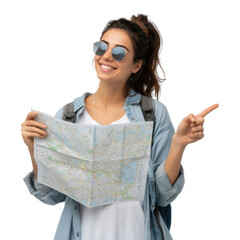 Smiling Woman with Map