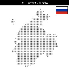 Obraz premium Small square dotted map of Chukotka in Russia