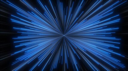 Blue Lines Warp Space Tunnel