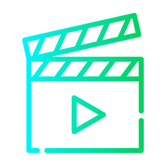 clapperboard Line Gradient Icon