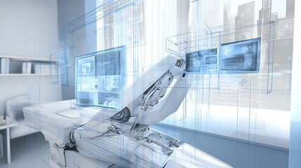 Robot hand future interface design blueprint