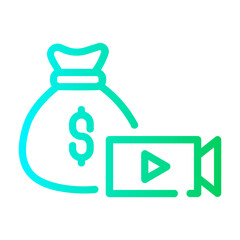 online payment Line Gradient Icon