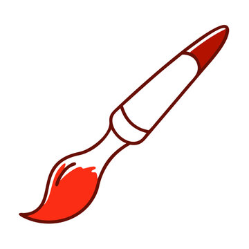red paintbrush drawing art supplies clip art preview