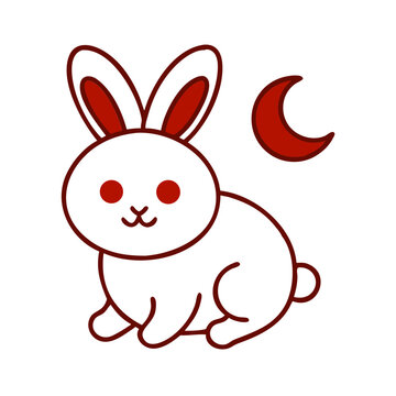 月とうさぎの和風アイコン