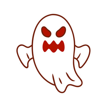 怒った表情のかわいいお化けアイコン