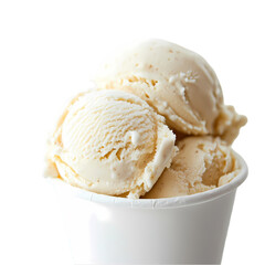 Vanilla Ice Cream in a Cup isolated on transparent background