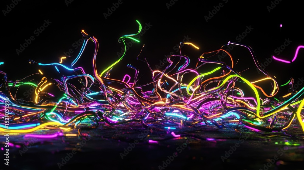 Aufkleber abstract cyber stream of glowing lines, futuristic led-inspired visual texture