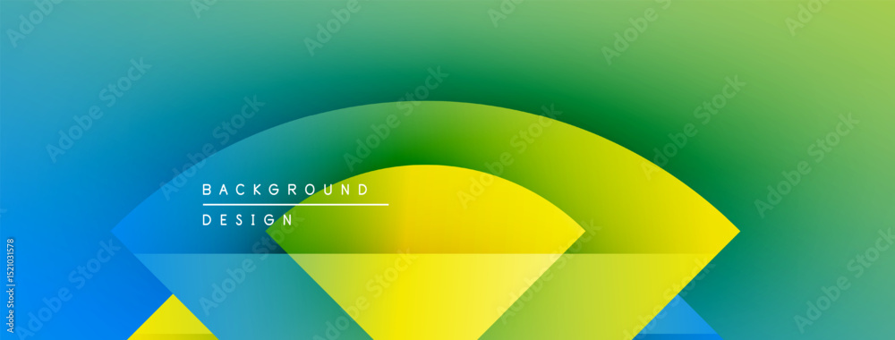 Aufkleber Abstract gradient background. Blue, green, yellow hues blend smoothly. Text reads background design within shapes. Modern visual element.