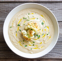 Cauliflower soup. Healthy food. Vegetarian food. Diet.