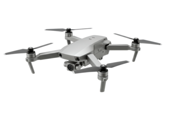 Isolated Gray Drone Quadcopter Aerial Camera