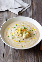 Cauliflower soup. Healthy food. Vegetarian food. Diet.