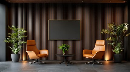Fototapeta premium An upscale executive office lounge with luxurious furnishings and decor