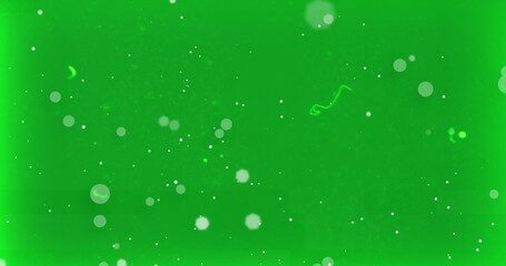 Image of green dots moving on green background with glitch