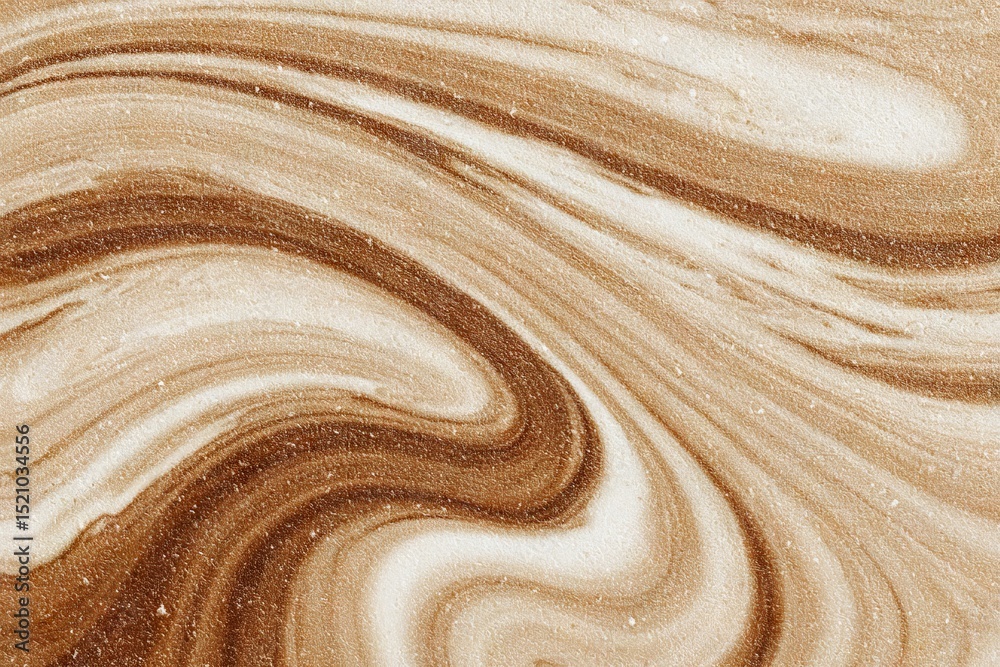 Poster Natural swirls of sand and earth tones create a striking abstract pattern in a serene outdoor setting