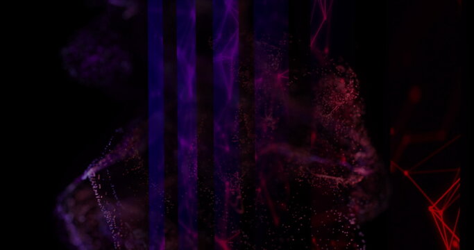 Image of moving shapes on black background