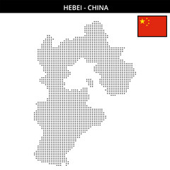 Small square dotted map of hebei in China