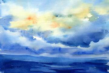 Obraz premium a colorful sky painted with watercolor colors