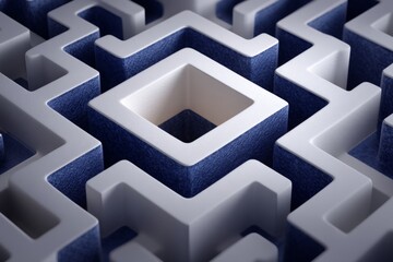 Complex geometric maze design with contrasting colors and intricate patterns inspired by modern art