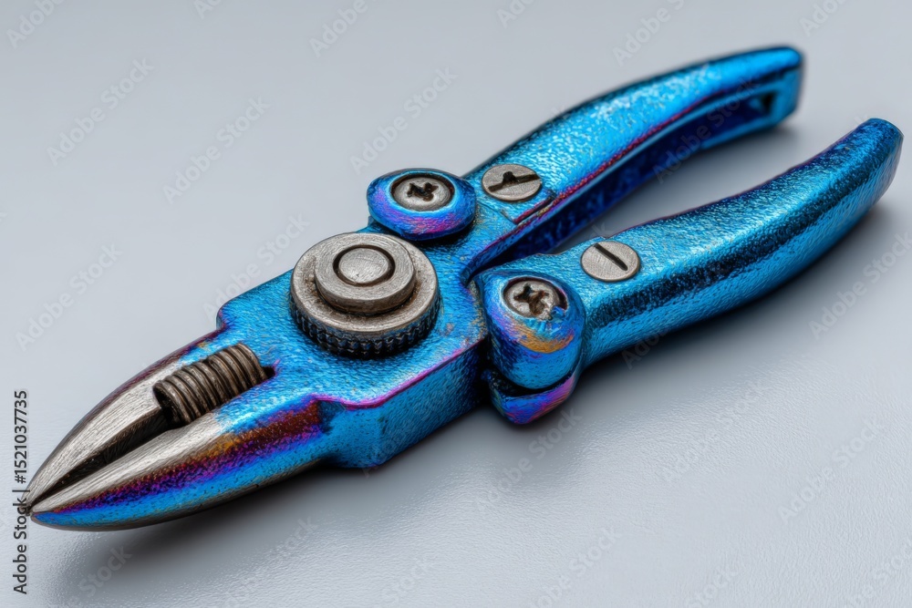 Poster colorful pliers displayed on a neutral background showcasing unique craftsmanship and vibrant design