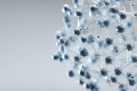 Digital structure of interconnected particles forming a dynamic molecular network in a scientific environment
