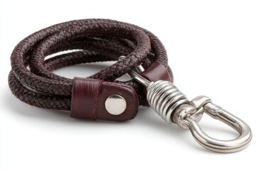 Stylish brown braided dog leash with metal clip for outdoor adventures and training sessions