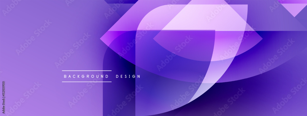 Poster Abstract purple background. Smooth shapes overlap creating dynamic visual effect. Modern design element for banners, websites.