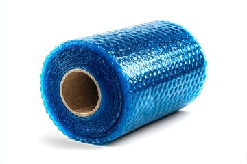 Roll of blue bubble wrap used for packaging and protection during shipping and storage