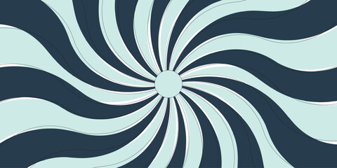 Abstract Twisted sunburst with rays Background. Candy geometric radiation background design. Spiral radial striped backdrop design. Ray stripes Funky ray elements, circle motifs.