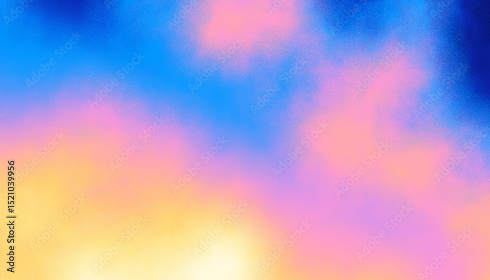 Fototapete Abstract blurred grainy gradient background . Colorful digital grain soft noise effect pattern. Lo-fi multicolor vintage retro. VHS Glitch cloudy