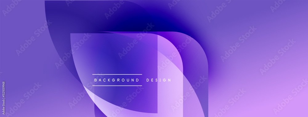 Aufkleber Abstract purple design. Fluid shapes overlap, creating dynamic visual effect. Modern background with text element.