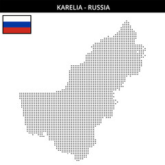 Obraz premium Small square dotted map of Karelia in Russia