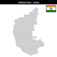 Obraz premium Small square dotted map of karnataka in India