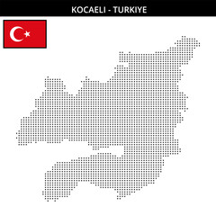 Obraz premium Small square dotted map of kocaeli in Turkiye