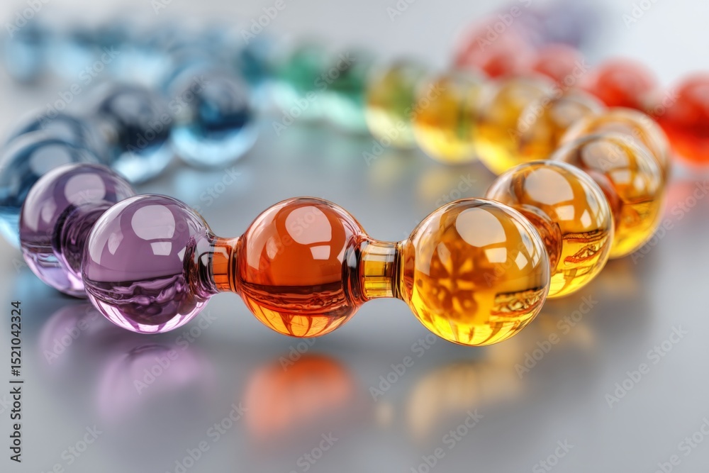 Aufkleber colorful glass beads arranged in a vibrant pattern showcase beauty and craftsmanship in a serene set