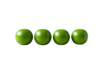 Green spheres aligned isolated on transparent background