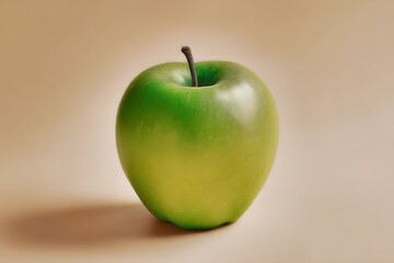 Green apple against a neutral background